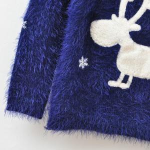 Cute Reindeer Embroidery Sweater