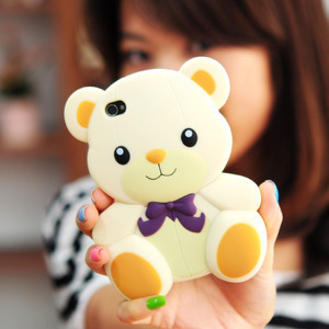 Iphone 5 Case, Sweet Bear Soft Silicone Gel Back..