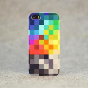 Iphone 5s Case, Multicolor Checker Printed Phone..