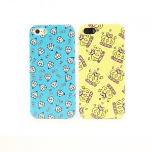 Iphone 5s Case, Diamond And Crown Printed Phone..