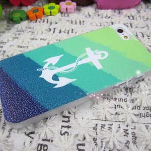 Iphone 5s Case, Anchor Stripes Printed Phone Case..