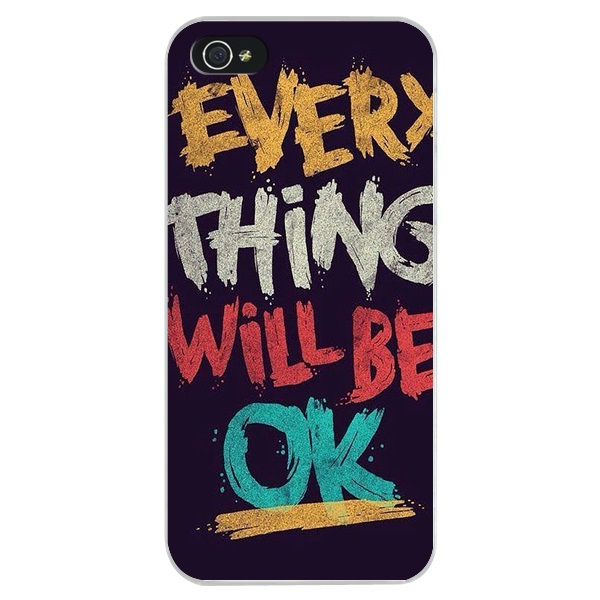 Iphone 5 Case, Everything Will Be Ok Print Plastic Snap-on Back Cover Case For Iphone