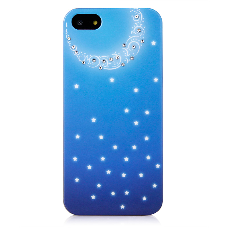 Iphone 5s Case, Starry Night Sky Pattern Noctilucence Phone Case With Rhinestone Detail For Iphone 5/5s