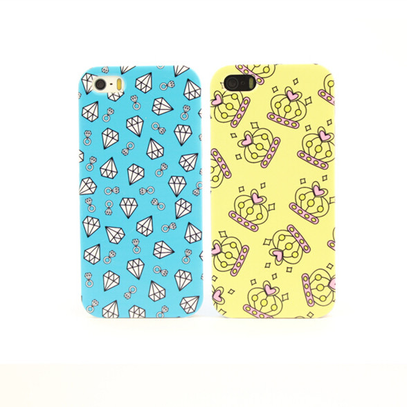 Iphone 5s Case, Diamond And Crown Printed Phone Case For Iphone 5/5s 0630j040