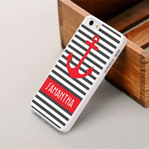 Iphone 5s Case, Thin Stripes And Anchor Printed Phone Case For Iphone 4/4s 5/5s 0630j050