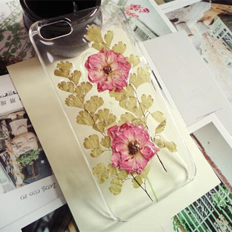 Iphone 5s Case, Handmade Real Pressed Flowers Double Dry Rose Phone Case For Iphone 5/5s 4/4s 0630j106